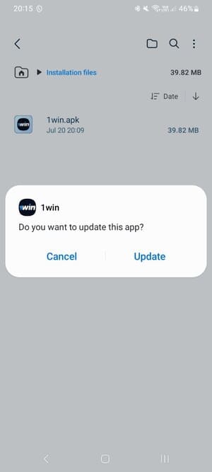 Updating the 1Win App