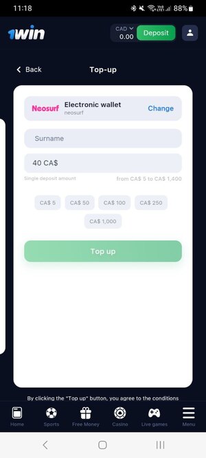 How to Deposit Using Interac e-Transfer on 1Win